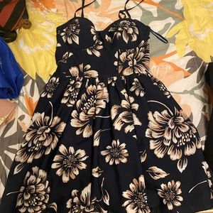 Navy floral mini dress